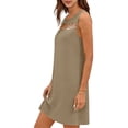 thumbnail image 6 of Pounoo Women's Casual Dresses Round Neck Sleeveless Sheer Panel Split Hem Sundresses Lightweight Loose Fit A Line Dresses Gift, 6 of 7