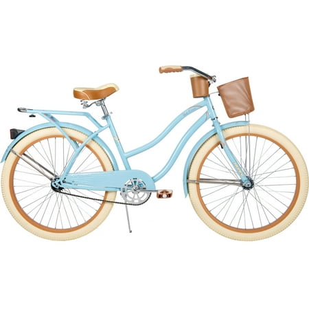 Huffy 26"" Nel Lusso Womens' Cruiser Bike with Basket, Blue