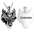 thumbnail image 3 of Wolf Pendant Necklace for Men 316 Stainless Steel Cremation Jewelry Viking Wolf Head Urn Necklace Ashes Keepsake Wolf Jewelry Gift, 3 of 5