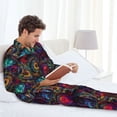 thumbnail image 6 of Salouo Mandala Colorful Print Button-Front Long Sleeve Pajama Set for Men, Soft 2Pjs Men's Long Sleeve Sleepwear-Small, 6 of 7