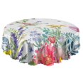 thumbnail image 5 of Round Tablecloth Kitchen Table Cover 60 Inch Polyester Waterproof Stain Wrinkle Free flower Design, 5 of 5