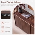 thumbnail image 5 of Aitjunz 66" Buffet Cabinet with Storage, Modern Sideboard w/Curved Edges & Adjustable Shelves, Brown, 5 of 7