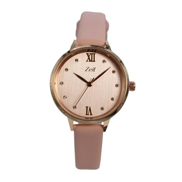 Reloj Análogo Zeit Dama Casual Correa De Tactopiel Numeros Romanos rosa 50mm Zeit CB00022968