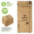 30 Gallon Kraft Lawn and Leaf Bags (20 Pack) EcoFriendly Heavy Duty