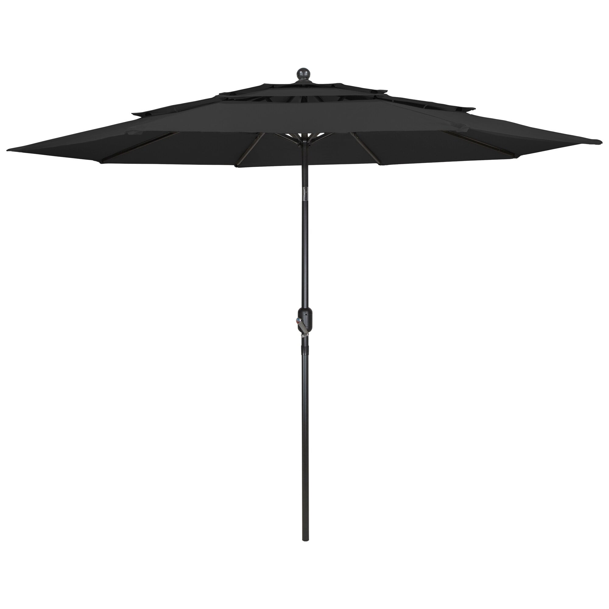 Northlight 9.75ft Outdoor Patio Market Umbrella with Hand Crank and Tilt Black