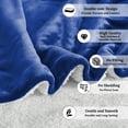 thumbnail image 2 of Homieway Navy Sherpa Blankets, Throw Size Fleece Throw Blankets, Soft and Fuzzy Blanket for, Sofa, Couch, Camping and Travel, 50" x 60", 2 of 6