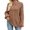 Coffee, variant on Women's Knit Pullover Sweater – Casual Loose Fit, Semi High Neck, Solid Color Basic Top for Fall Winter Comfort Wear