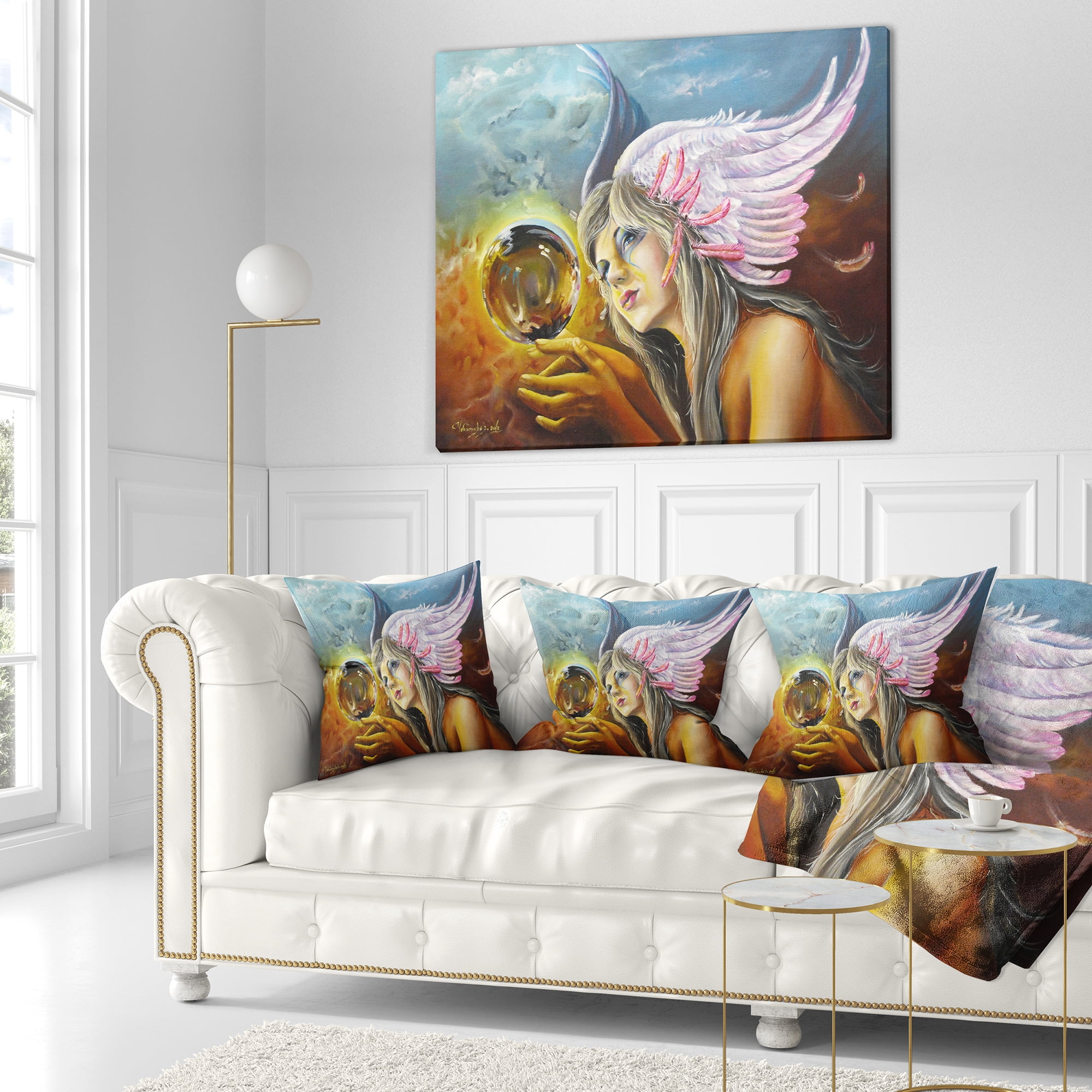 Designart Birth of an Idea - Abstract Throw Pillow - 16x16