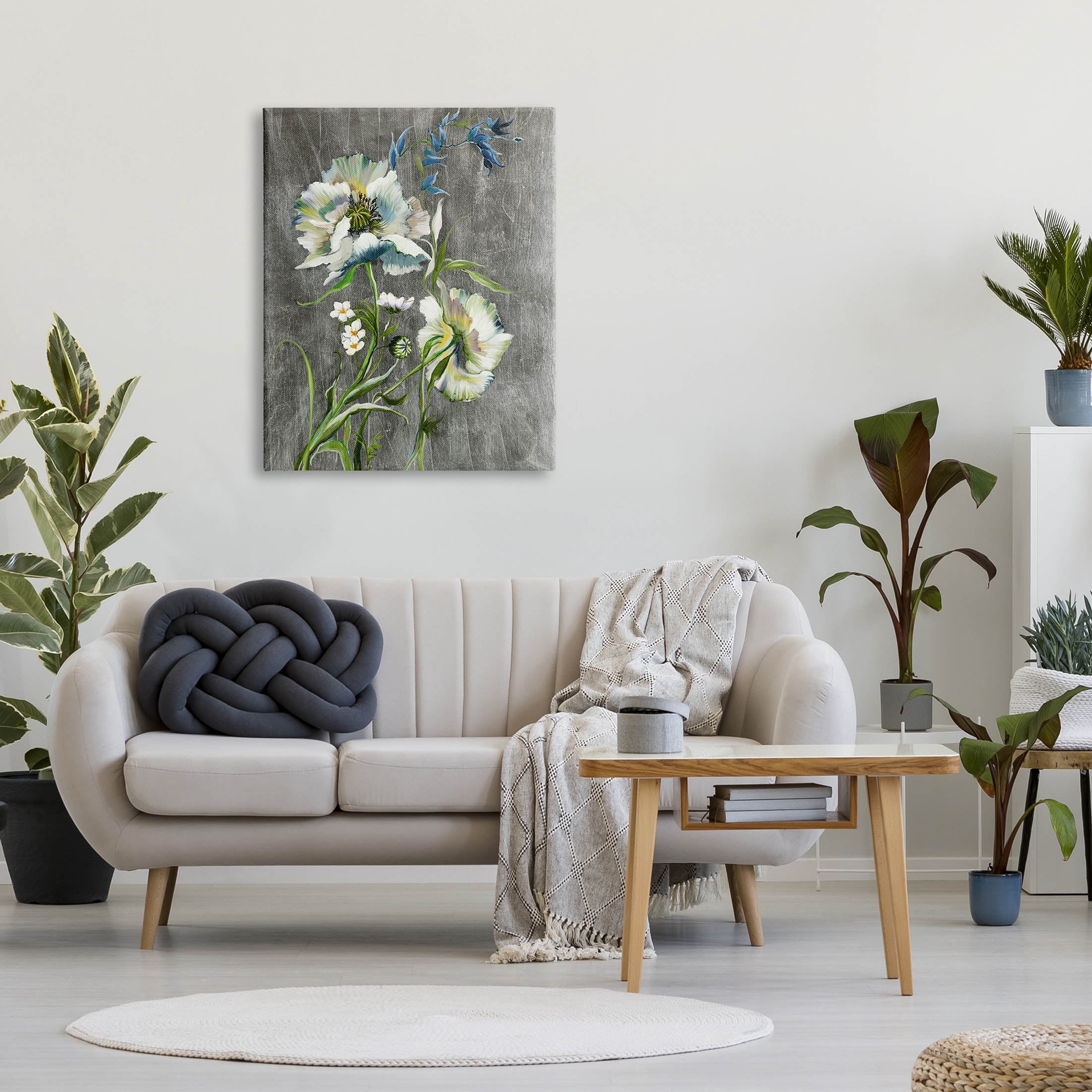 Stupell Industries Blooming White Flowers Graphic Art Gallery Wrapped Canvas Print Wall Art, Design by Liz Jardine