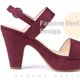 thumbnail image 4 of Sandalias de tacón cuadrado Perphy para mujer borgoña 41 con tira trasera y plataforma, 4 of 6