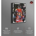 thumbnail image 2 of Red Graffiti Basketball Player Canvas Trend Sport Wall Art by Notoriart, Black Frame, 20" x 30", 2 of 7
