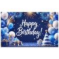 thumbnail image 2 of Blue Balloon Happy Birthday Banner Glitter Star Party Backdrop Gift for Birthday Celebration Kids Event Indoor, 2 of 7