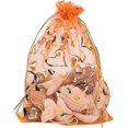 thumbnail image 1 of 100 PCS 5x7 Inches Heart Printed DarkOrange Organza Bags Jewelry Pouch Bags Organza Drawstring Pouches Wedding Favors Bag Candy Gift Bags, 1 of 4