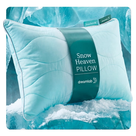 Almohada Snow Heaven Pillow Dreamlab Fría al Tacto con Relleno Down Alternative | Almohada Cervical Rellena de Microfibras con Gel | Firmeza: Suave | Hipoalergénica | Almohada King Size (90cm x 50cm)