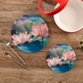 thumbnail image 2 of SKYSONIC Lotus Pond Blooming Pot Holders Trivets, 2 Pcs Heat Resistant Trivets,Waterlily Flower Cotton Thread Weave Mats for Hot Pads Pans Pot Bowl Teapot for Kitchen Decor, 2 of 7