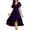 Dark Purple, variant on Uobin Women's Summer Chiffon Dress V Neck Ruched Short Sleeves Elegant Casual Party Dress for Outdoor Events And Daily Wear