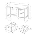thumbnail image 3 of Monarch Computer Desk 48"L / White / Silver Metal, 3 of 4