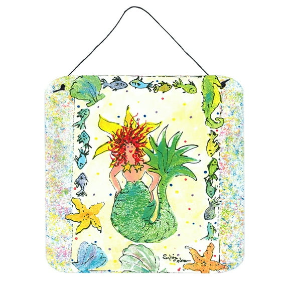Red Headed Funky Mermaid Wall or Door Hanging Prints