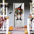 thumbnail image 3 of Halloween Wreaths for Front Door, Halloween Witch Wreath Black Wreath with Hat Witches Legs Ball Ornaments, Halloween Door Wreath Black Witch Wreath for Door,Porch,Window,Indoor and Outdoor Decor, 3 of 8