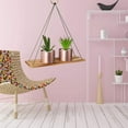 thumbnail image 3 of Wood Shelf Wall Shelf Floating Shelves with Rope Hanging Shelf Floating Shelves Hanging Rustic Wood Wall Shelves Swing Shelf Hanging Shelf Wall Swing Storage Shelves for Bedroom Living Room, 3 of 6