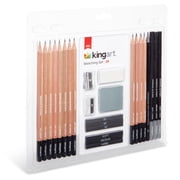 Kingart Studio, Artist Sketch and Drawing Pencil Art Set Kit, Set of 26, All levels of expertise