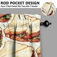 thumbnail image 5 of Kitchen Curtains 36 Inch Short - 3 Panel Set, Rod Pocket Window Curtain with Hamburger Sandwich Print, 100% Polyester for Farmhouse, Cafe, Kitchen, Bedroom, Easy Wash, Foodie Decor, 5 of 6