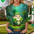 thumbnail image 2 of felwors St Patricks Day Shirt Women 2025 Casual Plus Size 3/4 Sleeve Irish Clover Shirts Funny Saint Patrick's Tunic Tops (Green, M), 2 of 6