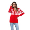 thumbnail image 3 of Uvplove Women Long Sleeve Soft Basic Knit Cardigan Sweater,Christmas Snowflake Red,XXL,(S-3XL), 3 of 9