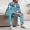 thumbnail image 7 of Fotbe Flying Swallows Pattern Long Sleeve Pajama Set for Men,Sleepwear Set,2-piece Loungewear Set,Soft PJs Comfy Nightwear with Pockets-Medium, 7 of 7