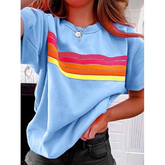 Cotton Blue Raglan Short Sleeve Sweatshirt