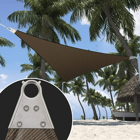 ShadeMart 26' x 26' x 26' Brown Triangle Size Super Ring Sun Shade Sail CTAWTN Canopy Awning Shades for Patio - Commercial Heavy Duty - 260 GSM - 5 Years Warranty ( We Customize Size )
