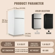 WANAI 3.5 Cu.ft Mini Fridge with Freezer 2 Door Compact Refrigerator Adjustable Thermostat White New