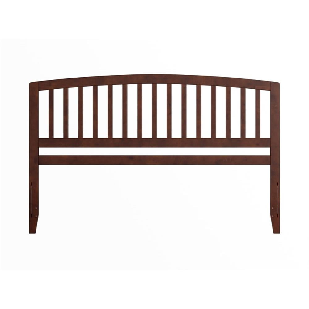 Pemberly Row Contemporary Mission-Inspired King Wood Headboard in Walnut