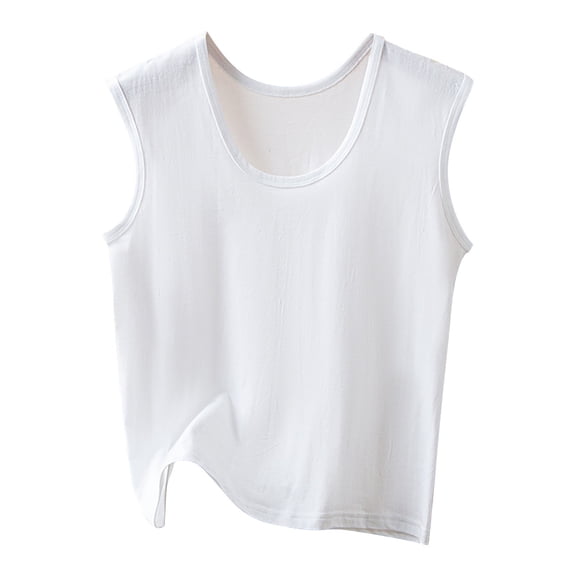 aidice Plus Size Cotton White Tank Top L-5XL for Women Lightweight Sleeveless Basic Top Workout Casual Tanks