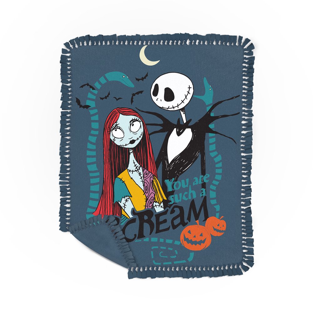 Disney Nightmare Before Christmas Scream Halloween No Sew Fleece Throw
