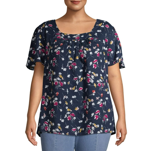 walmart plus size tops women's