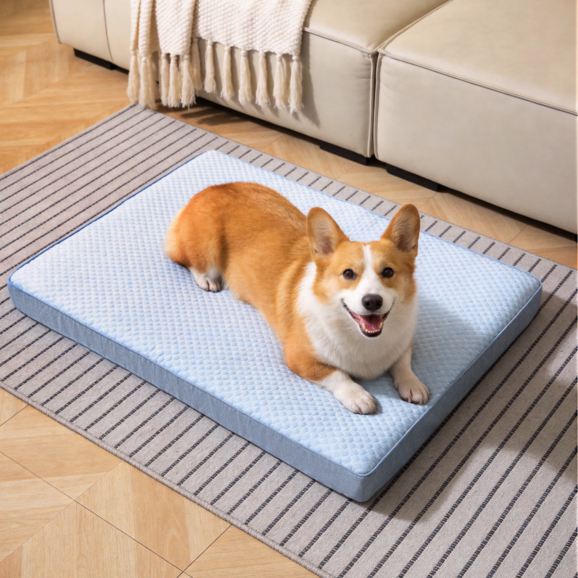 Wataniya Cooling Memory Foam Dog Bed for Large Dogs, Washable Cover Orthopedic Pet Bed