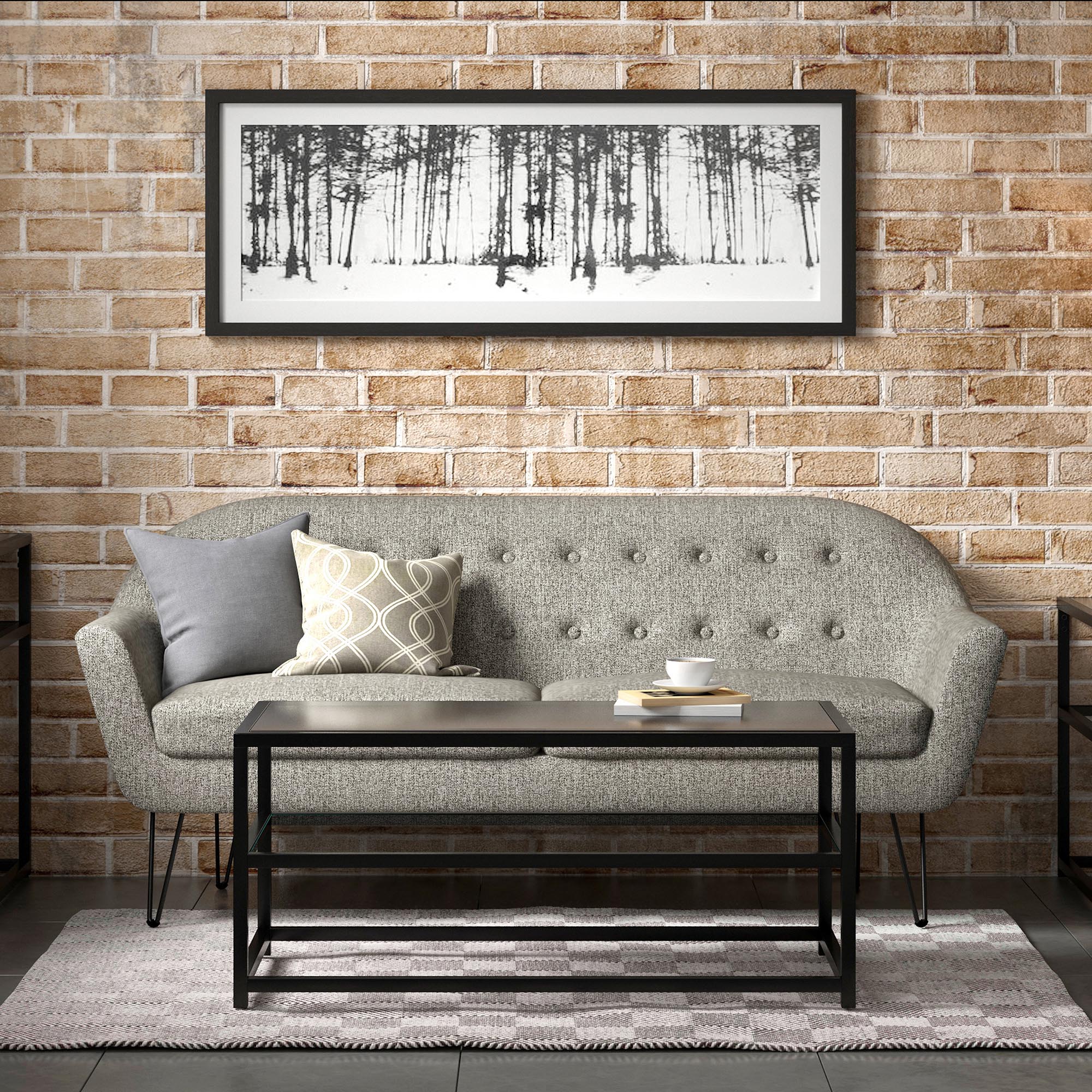 Contemporary 2 Tier Glass And Metal Coffee Table Walmart Com Walmart Com