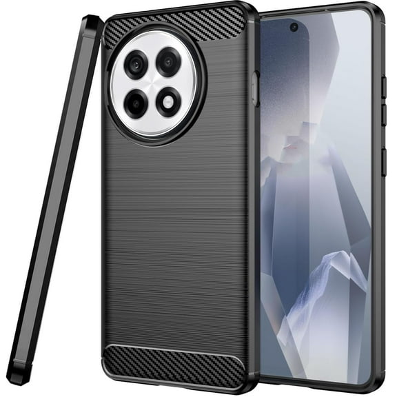 CoverON For OnePlus 13 Phone Case, Slim Lightweight TPU Minimal Cover Carbon Fiber, Black