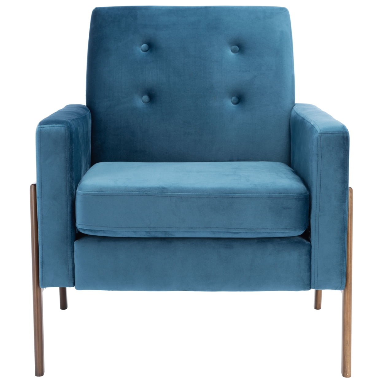 SAFAVIEH Roald Solid Glam Sofa Accent Club Chair, Blue