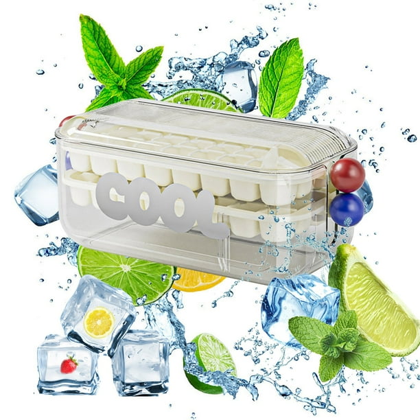 mfyjkho Moldes de silicona para chocolate|bandeja para 64 cubitos de hielo|molde de una sola capa|27 x 12 x 11 cm|verde/blanco|material PET duradero|higiénico y sin olores