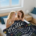 thumbnail image 2 of Bestie Gifts for Women, Bestie Birthday Gifts for Women, Bestie  Friend Throw Blanket, Birthday Gifts for Woman Friendship,  Friend, Soul Sister, BFF, Long Distance Gift Going Away, 280gsm, 2 of 5