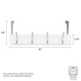 thumbnail image 6 of Melannco 18X6 Inch Over The Door MDF Coat Rack With 4 Silver Metal  Hooks White, 6 of 16