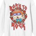 thumbnail image 2 of Rugrats Chuckie Born To Rock Roses Crew Neck Long Sleeve Women's White Sweatshirt-XL, 2 of 7