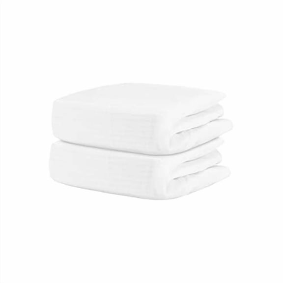 Juego de 2 sábanas ajustables para cuna Newton Baby de gasa orgánica blanca