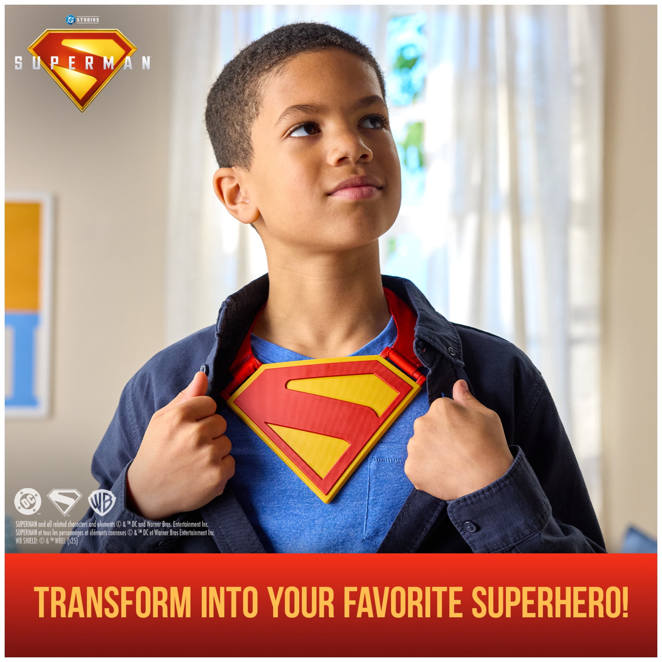 DC Comics SUPERMAN, Power Cape Set, Super Heroes Costume, for Children Ages 4 and up (Unisex)