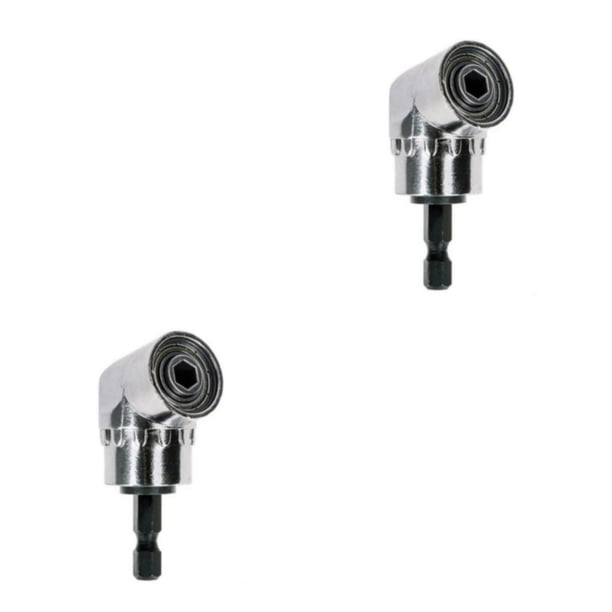 Riwesomey Adaptador de destornillador de vástago hexagonal de 1/4 pulgadas y 105 grados, adaptador de broca de extensión de codo de taladro Mostrar como imagen 2piezas