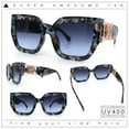 thumbnail image 2 of Womens Diva Oversized Thick Temple Jewel Hinge Fashion Plastic Sunglasses Blue Tortoise - Navy, 2 of 8