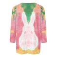 thumbnail image 4 of Cavosen Happy Easter Womens Tops 3/4 Sleeve Round Neck Summer Bunny Tie Dye Print Pullover Shirts Holiday Blouse Vacation Festival Tee Shirts Casual Dressy Trendy T Shirts L, 4 of 5