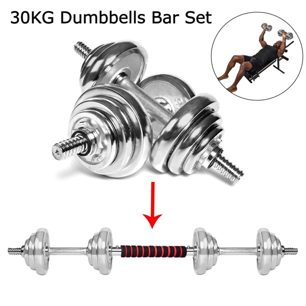 Dumbbells Barbell Set 30KG Dumbbells Bar Set for Bicep Tricep Chest